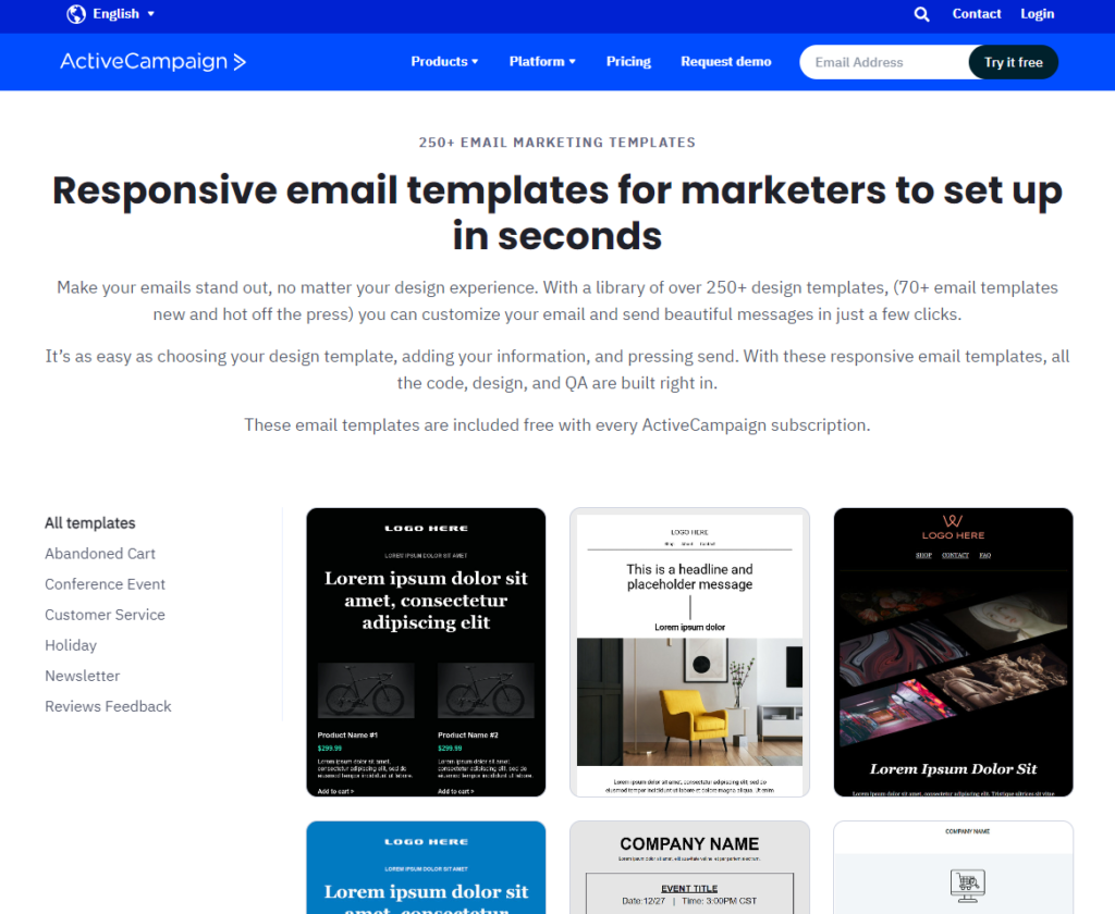 3 best free email marketing tools and services lookinglion-Active campaign Email Templates